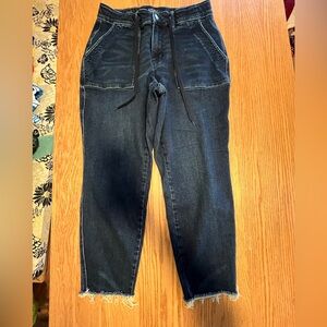 Woman’s  Judy Blue 14W Joggers with Drawstring and Pockets- Frayed Ankles